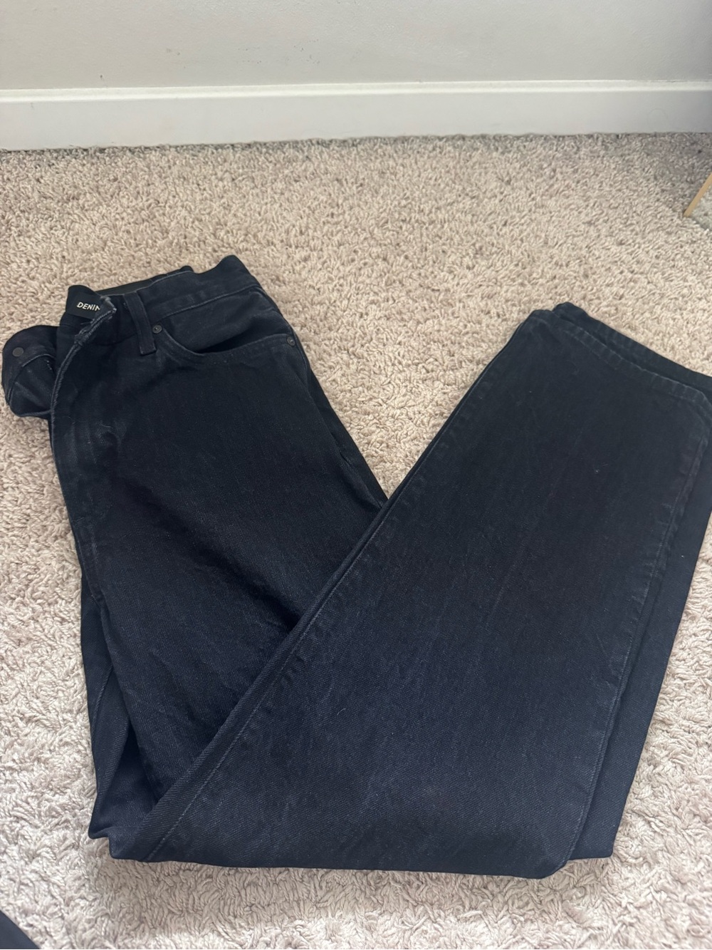 Denim Forum Black High-Rise Straight Jeans